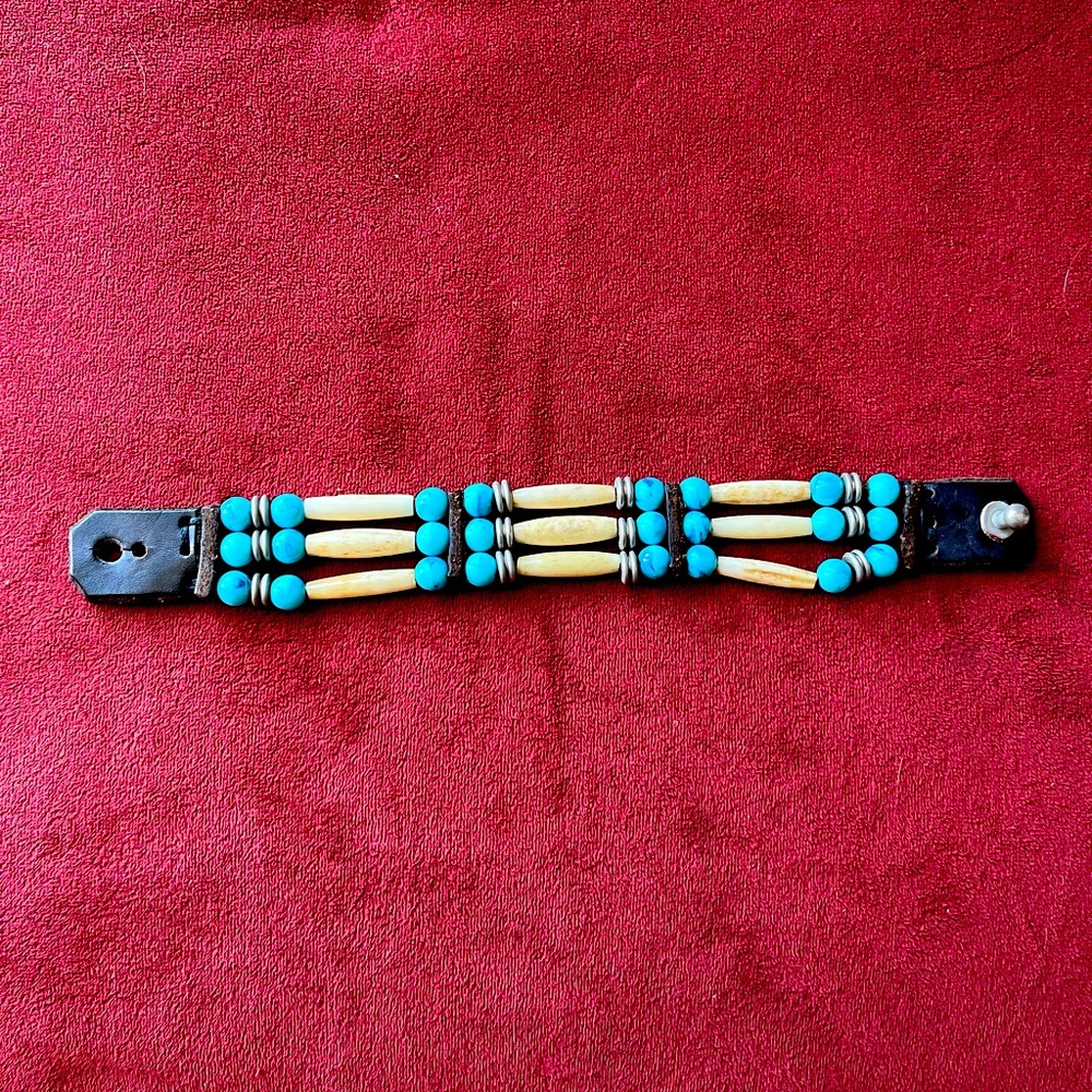 Handmade Bone and Beads Bracelet
